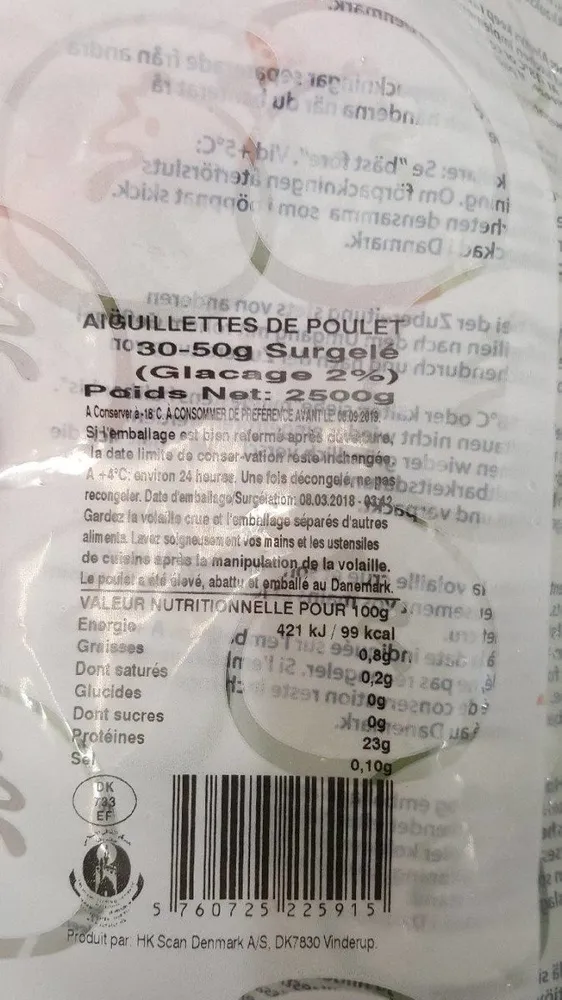 Aiguillettes de poulet