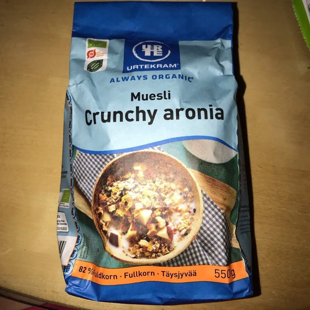 Urtekram Crunchy Aronia Havremüsli Eko 550G