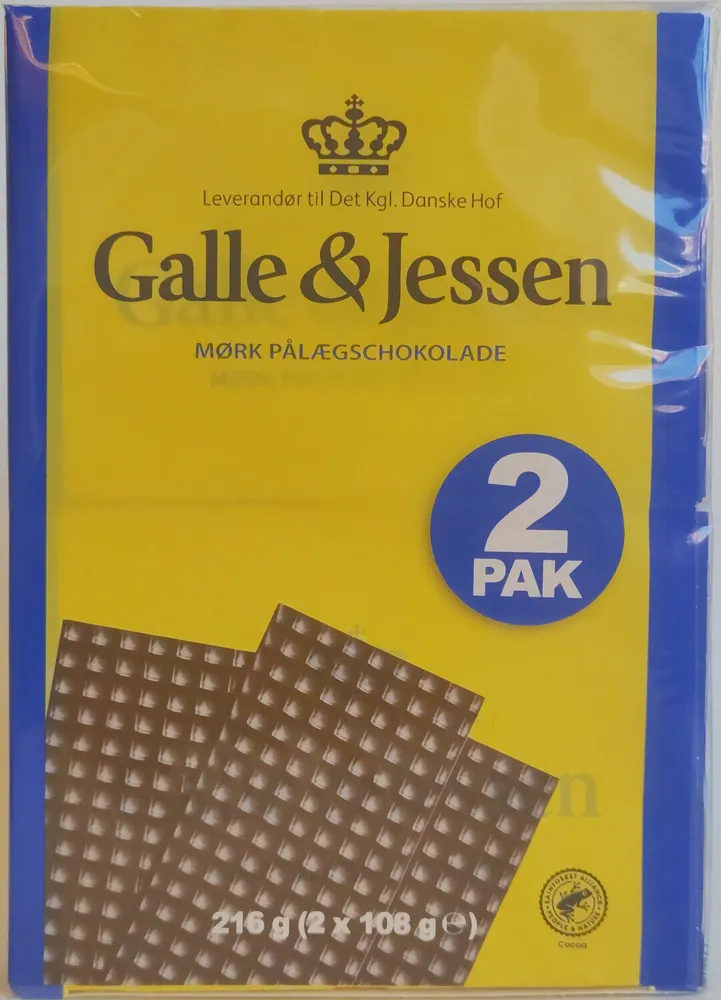 Mørk pålægschokolade, 2 pak