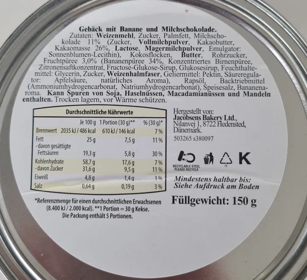 Old Denmark Banana Cookies