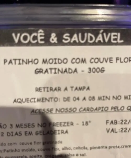 Patinho Moido com couve flor