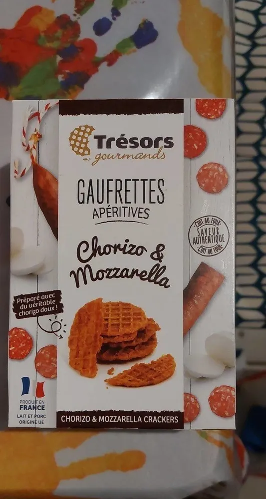 Gaufrettes apéritives chorizo et mozzarella