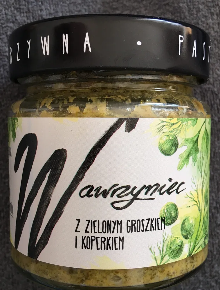 Pasta warzywna z zielonym groszkiem i koperkiem