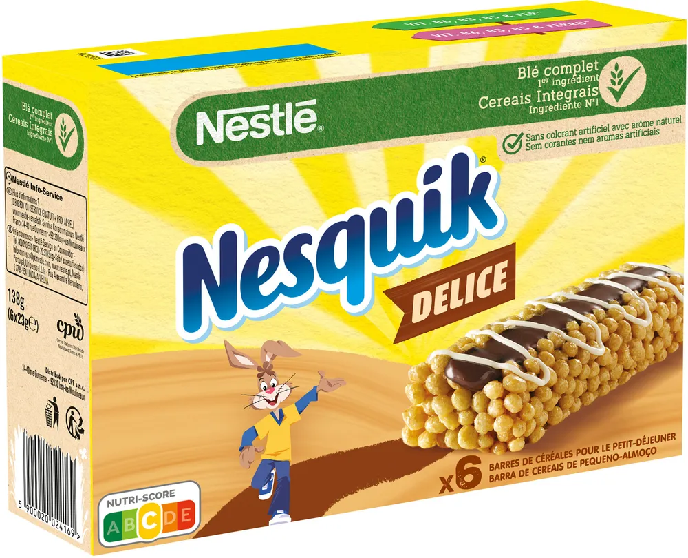 NESTLE NESQUIK Delice Barres de Céréales 6x23g