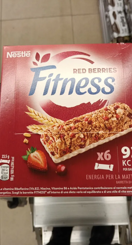 Nestle Fitness Cereal Bars Red Berries X6