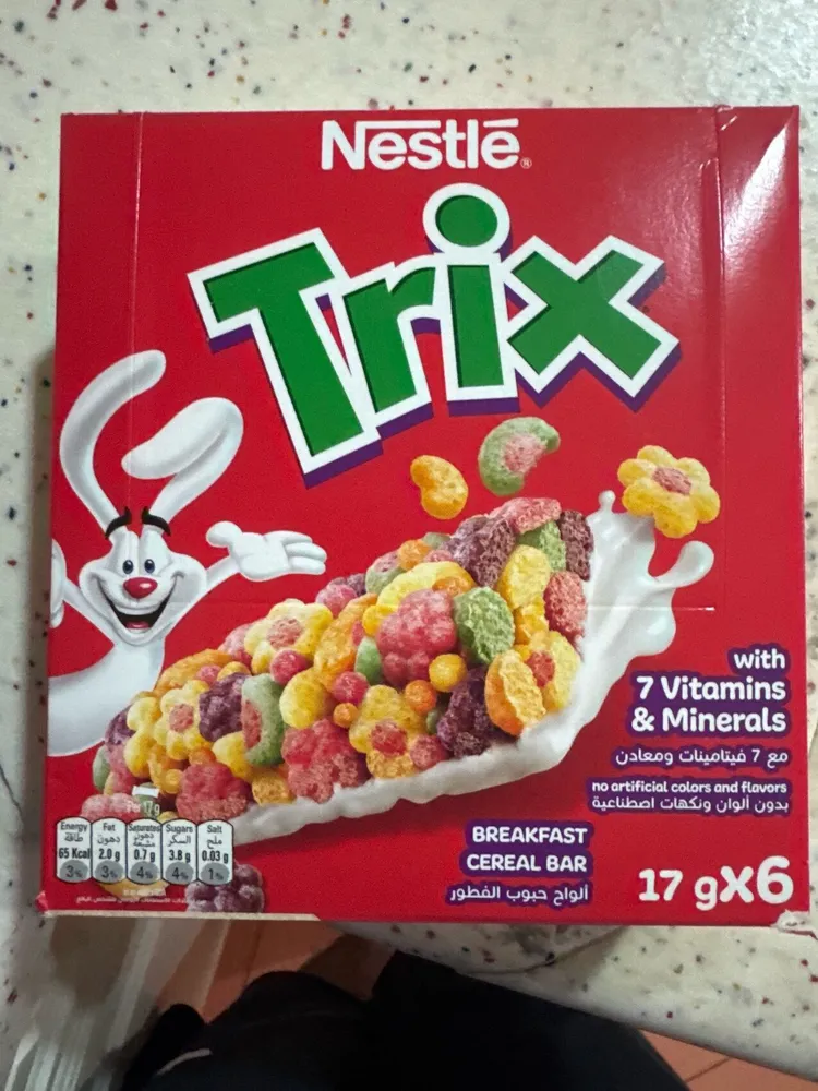 Nestle trix breakfast cereal bar