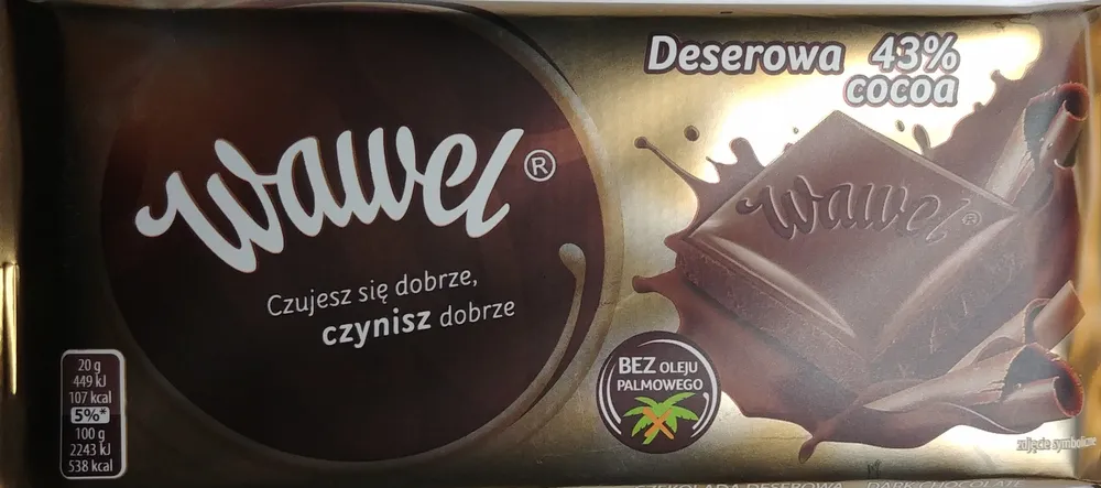 Czekolada deserowa 43% cocoa