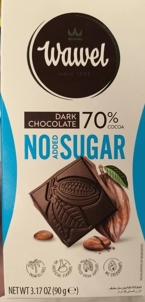 Dark Chocolate 70% Cocoa No Added Sugar