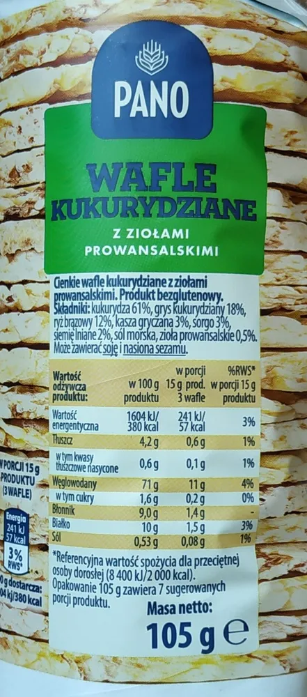 Wafle kukurydziane