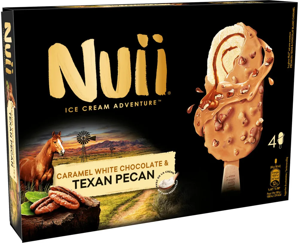 Glaces chocolat blanc et caramel pécan