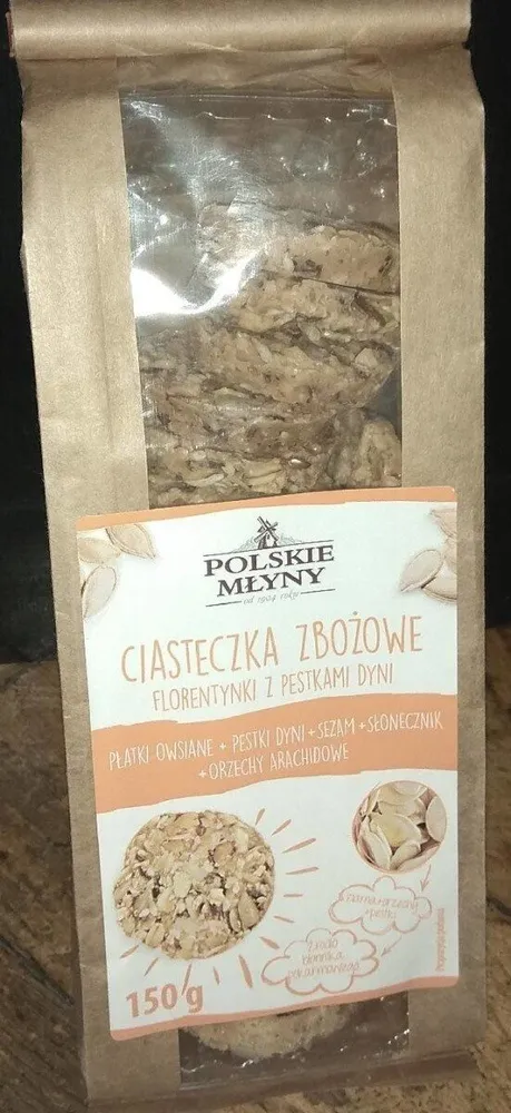 Ciasteczka zbożowe florentynki z pestkami dyni