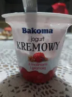 Jogurt kremowy z malinami i granolą