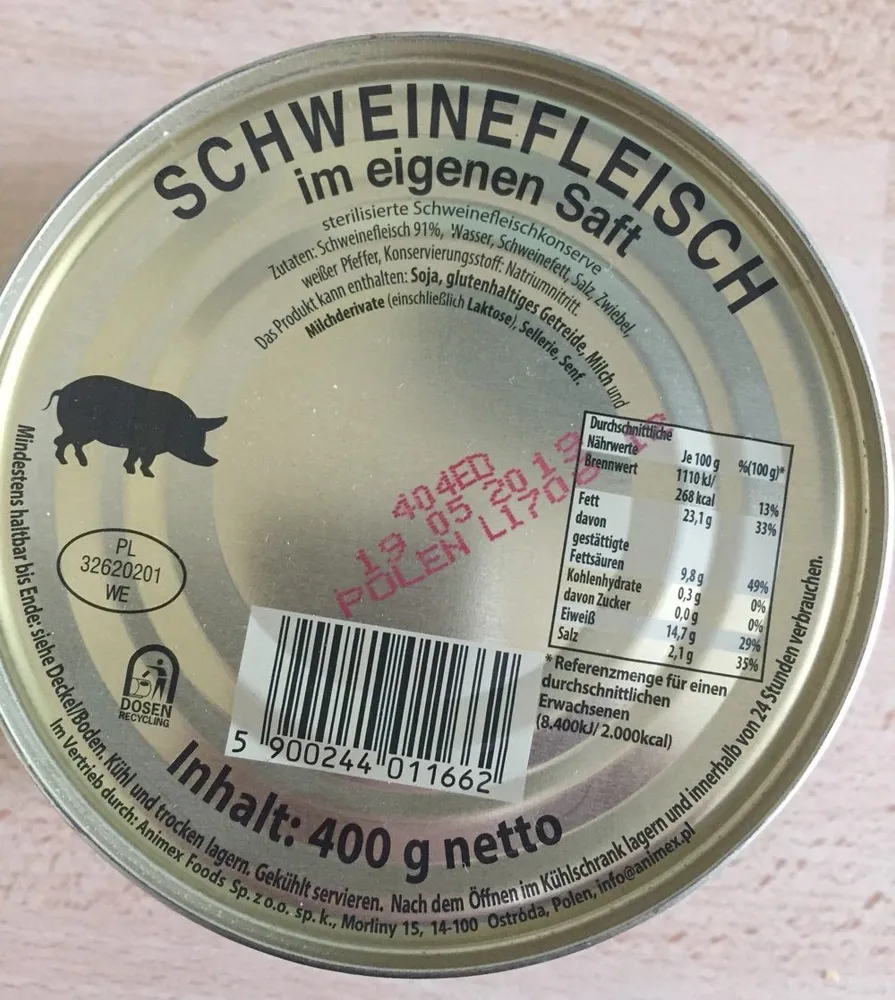 Schweinefleisch im eigenen Saft