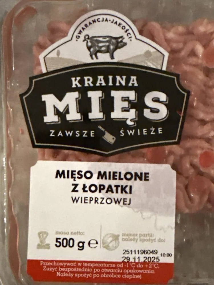 Mięso mielone z łopatki wieprzowej