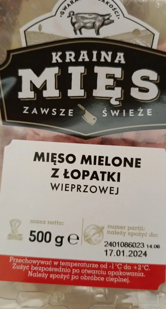 Mięso mielone z łopatki wieprzowej