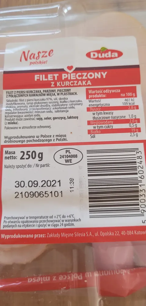 Filet pieczony z kurczaka
