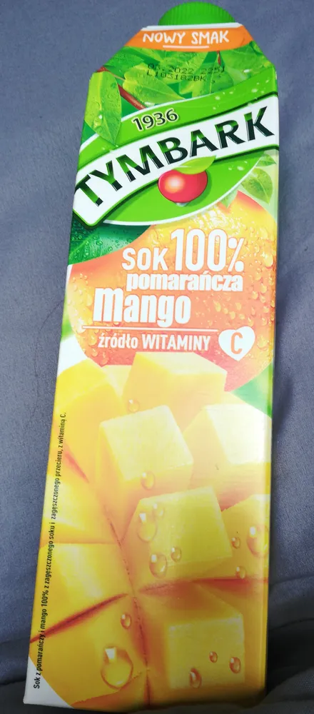 Sok 100% pomarańcza mango