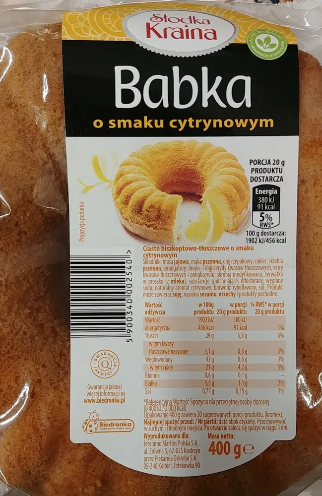 Babka o smaku cytrynowym