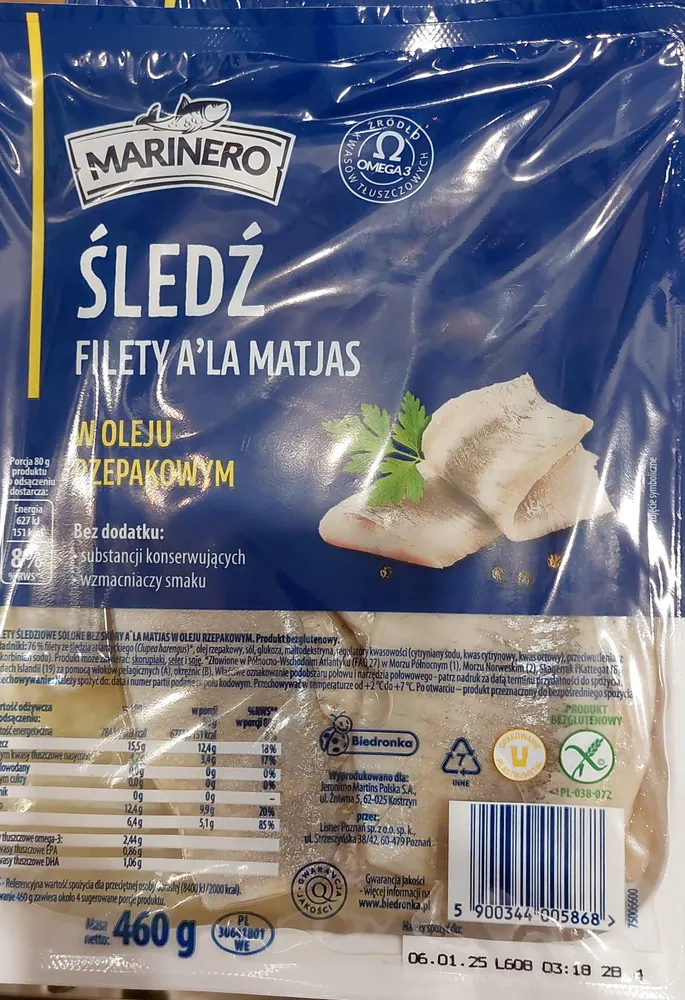 Śledź filety a'la matjas w oleju rzepakowym