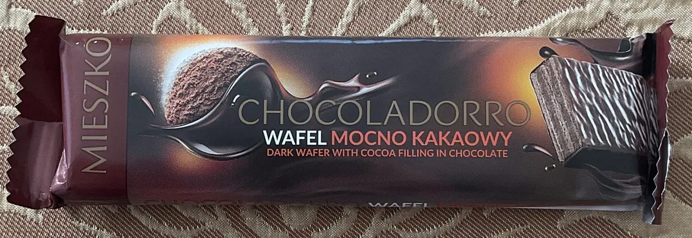 Chocoladorro dark waffle with cocoa filling in chocolate