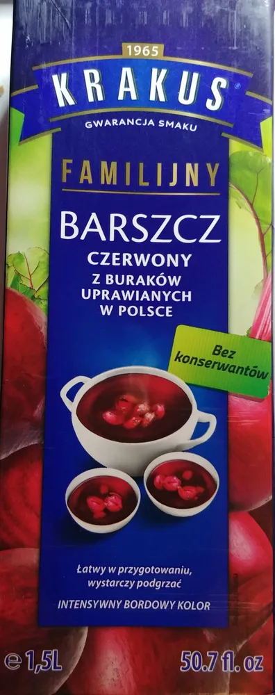 Barszcz czerwony familijny z buraków uprawianych w Polsce