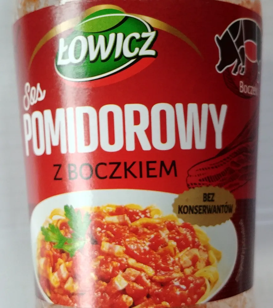 Sos pomidorowy z boczkiem