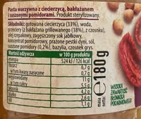Pasta warzywna bakłażan & suszone pomidory