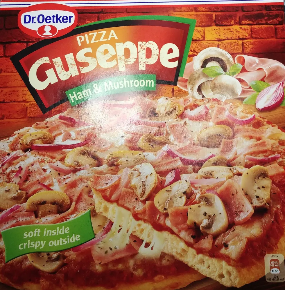 Pizza Guseppe z szynką i pieczarkami głęboko mrożona