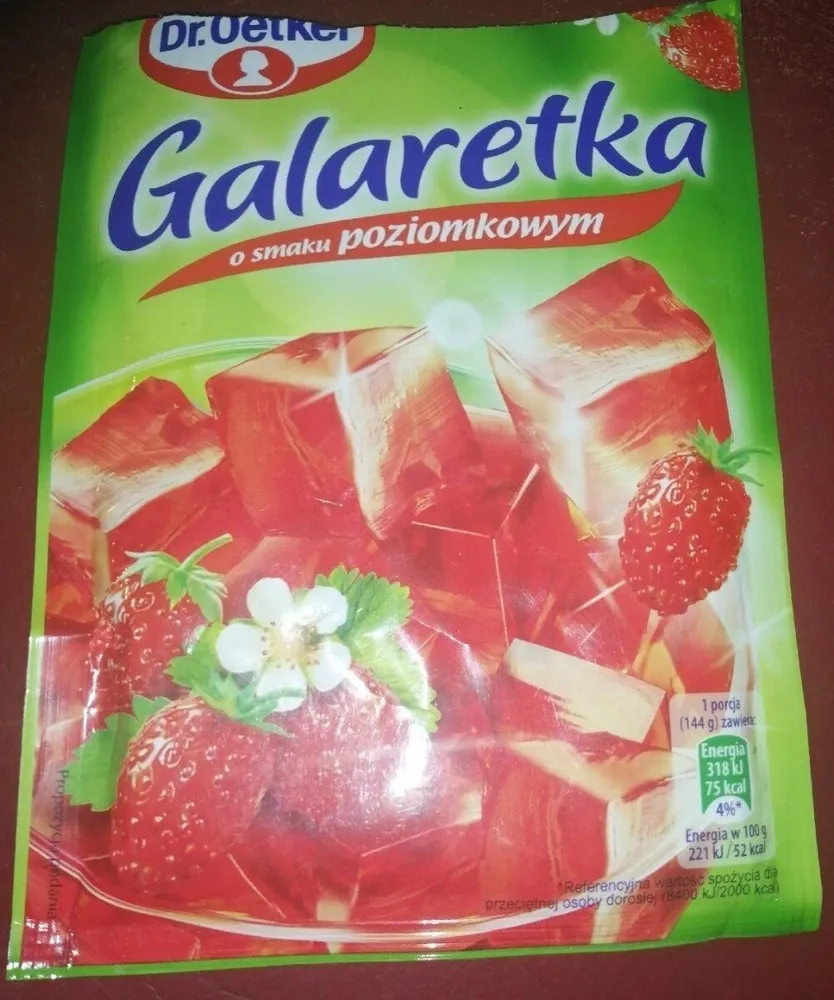Galaretka o smaku poziomkowym