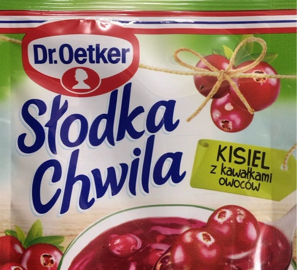 Kisiel z kawałkami owoców