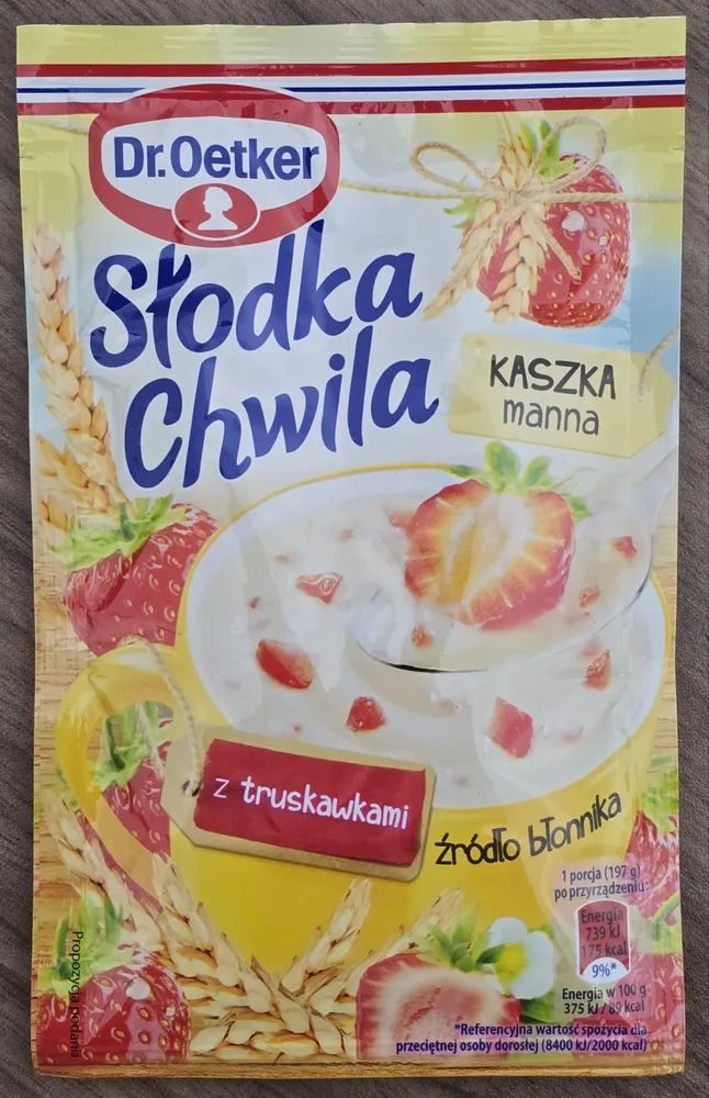 Kaszka manna z truskawkami