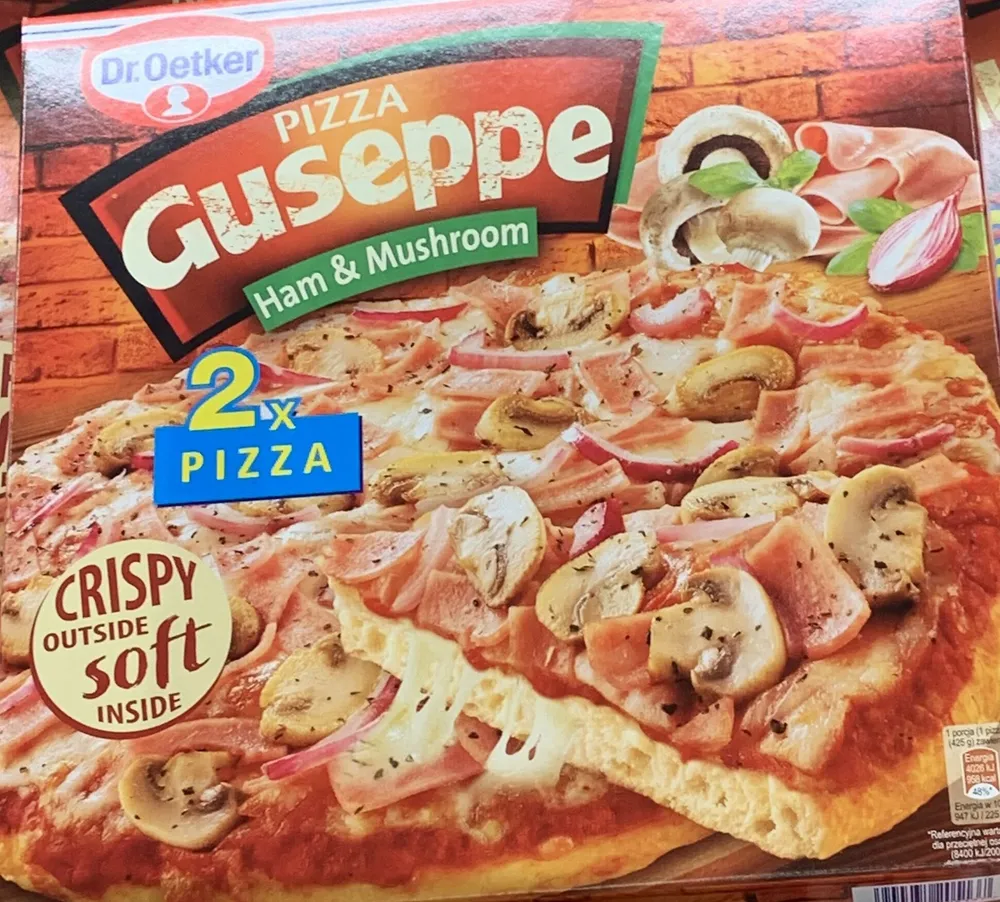 Pizza Guseppe z szynką i pieczarkami