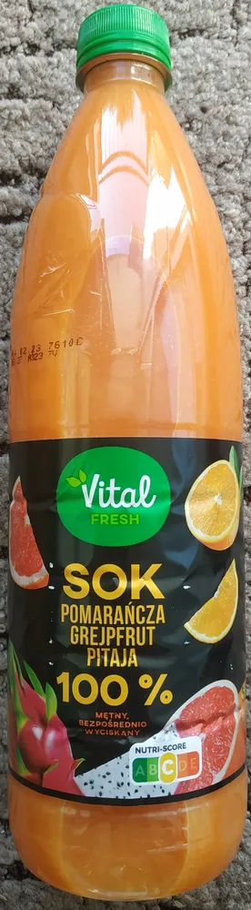 Sok pomarańcza grejpfrut pitaja