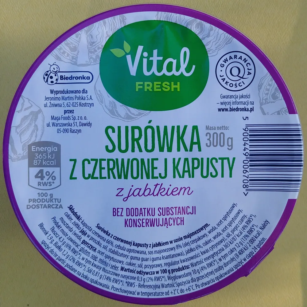 Surówka z czerwonej kapusty z jabłkiem