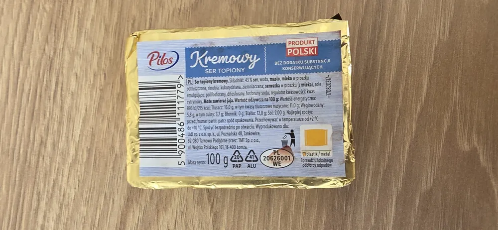Kremowy ser topiony