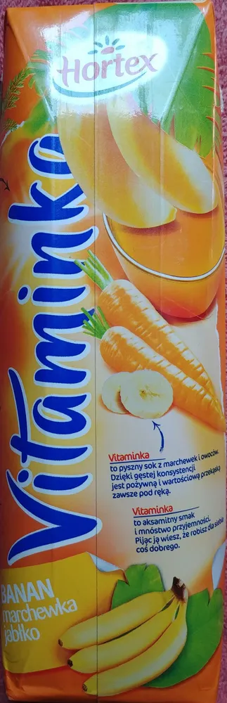 Sok z jabłek, bananów i marchwi