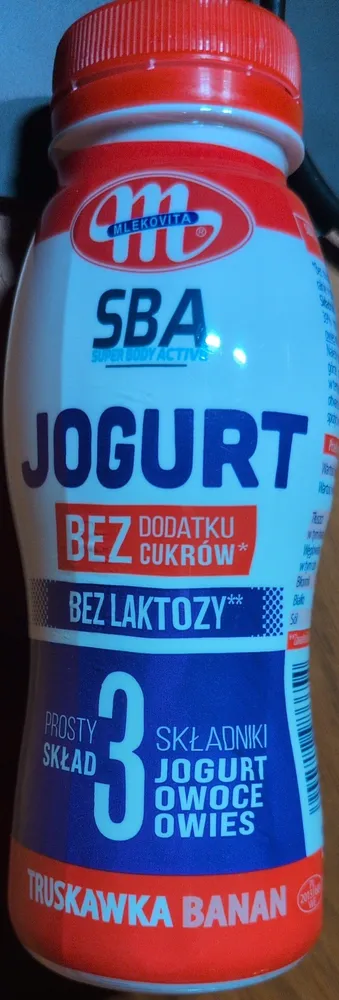 SBA jogurt pitny bez laktozy truskawka-banan