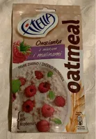 Owsianka z mlekiem i malinami