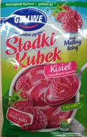Kisiel o smaku malinowym z kawałkami owoców