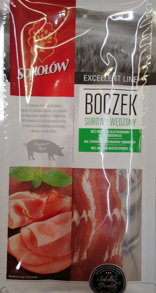 Boczek surowy wędzony
