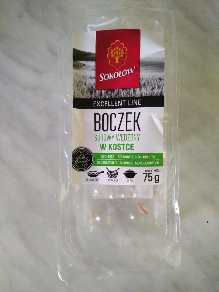 Boczek surowy wędzony w kostce