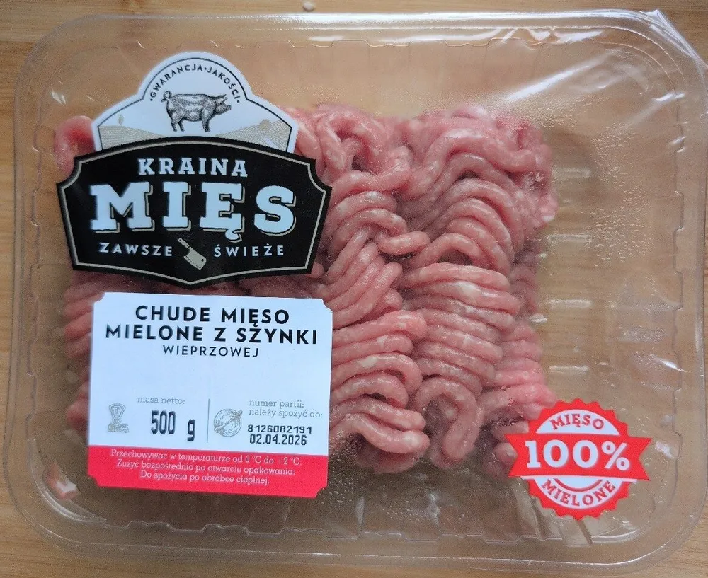 Chude mięso mielone z szynki wieprzowej
