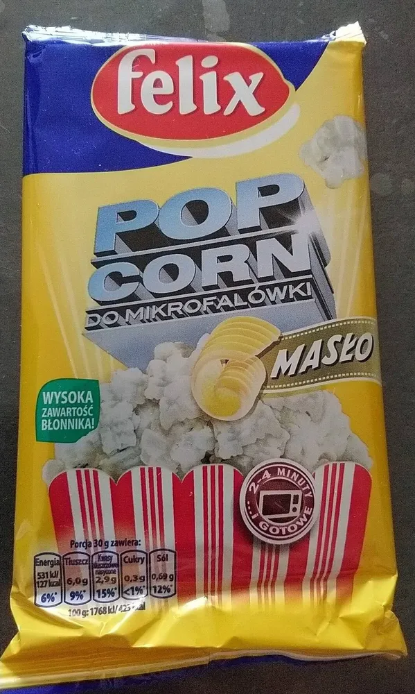 Popcorn do mikrofalówki o smaku masła