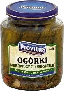 Provitus Dill Pickles Zucckero Sweet 640 G