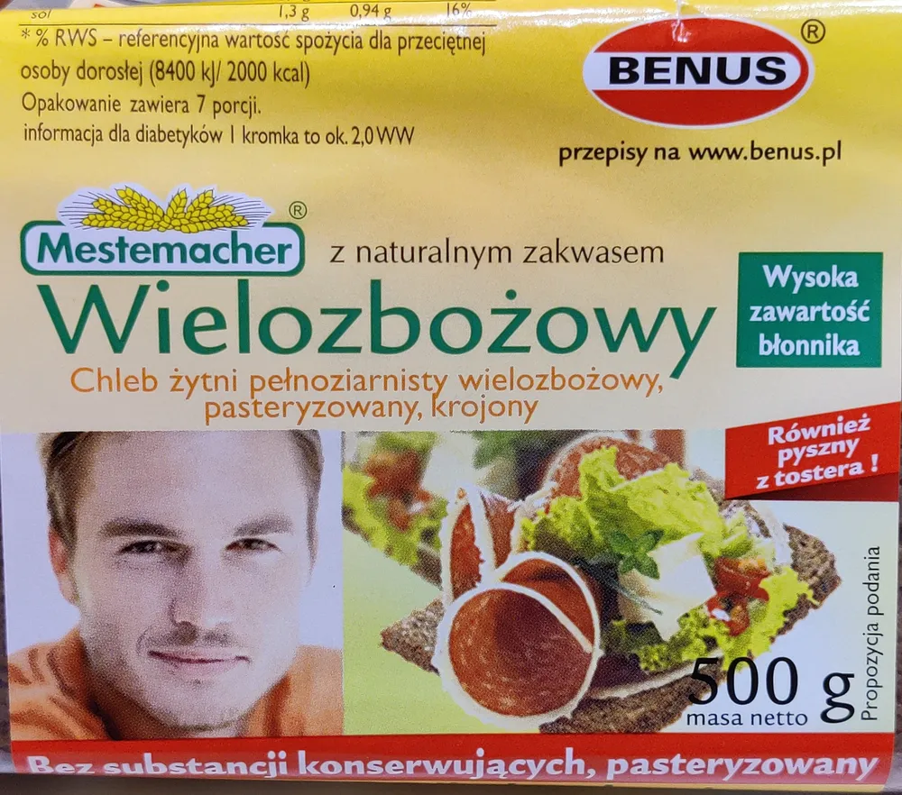 Chleb wielozbożowy żytni pełnoziarnisty