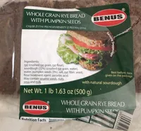 Whole Grain Rye Bread with Pumpkin Seeds