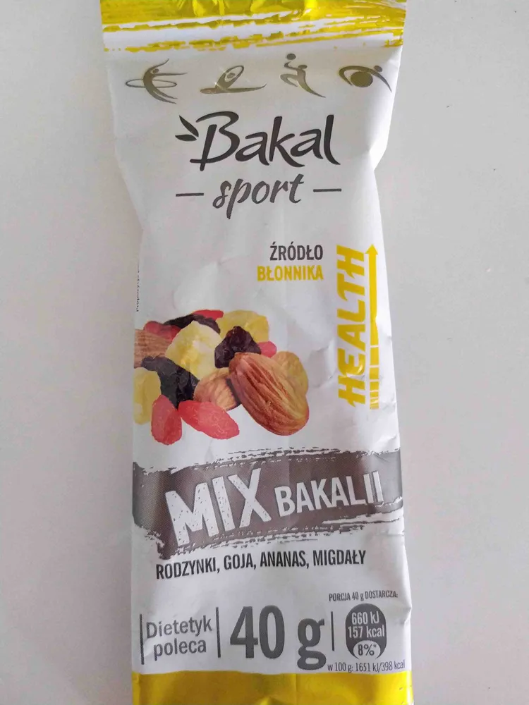 Mix bakalii rodzynki, goja, ananas, migdały