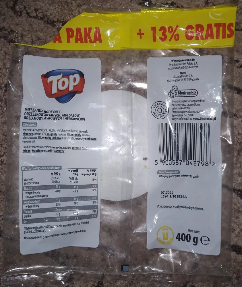 Mieszanka orzechów, orzechów laskowych i migdałów