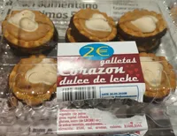 Galletas corazón dulce de leche