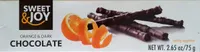Barquillos recubiertos de chocolate negro con naranja